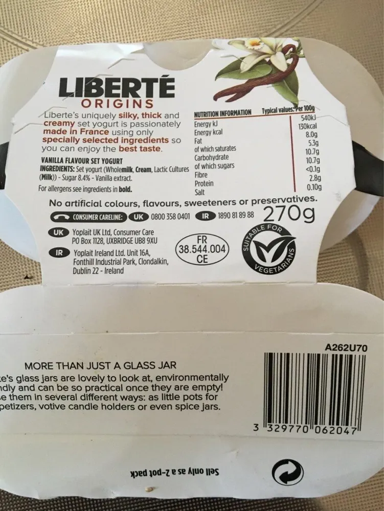 French style yogurt vanilla