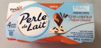 Spécialité laitière sucrée au caramel, aromatisée, aux copeaux de chocolat