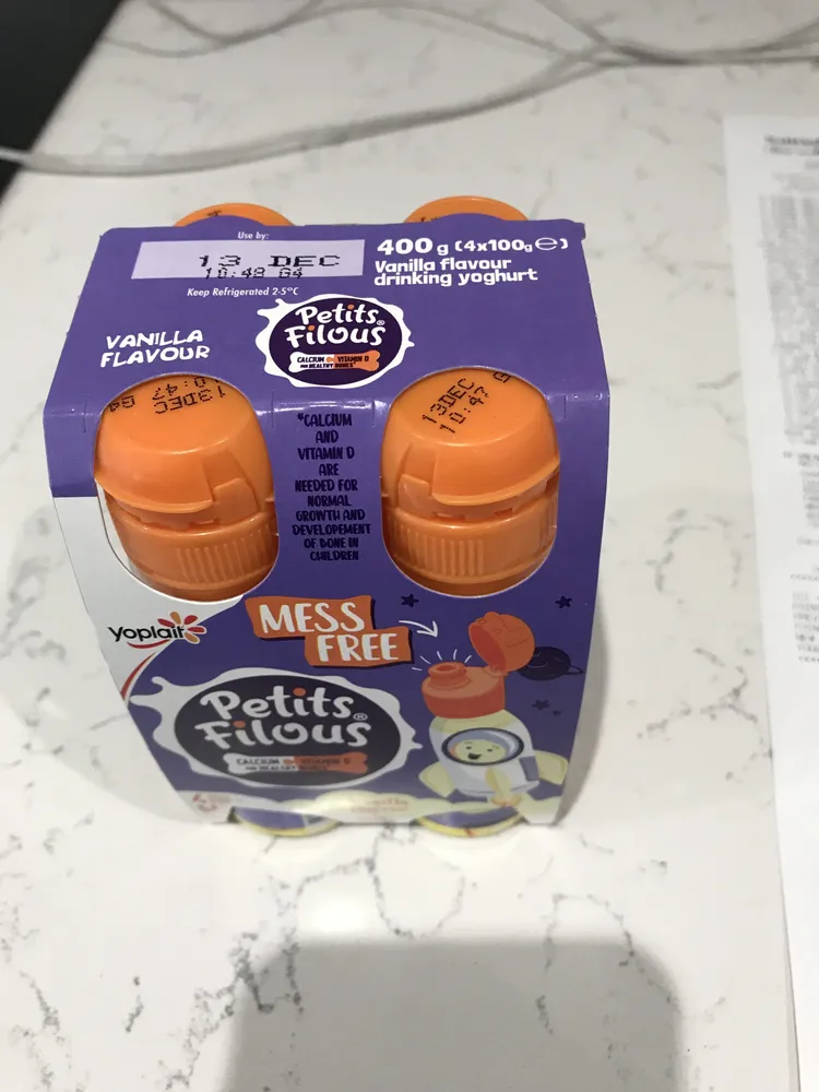 Filous Vanilla Flavour Drinking Yogurt 4 x