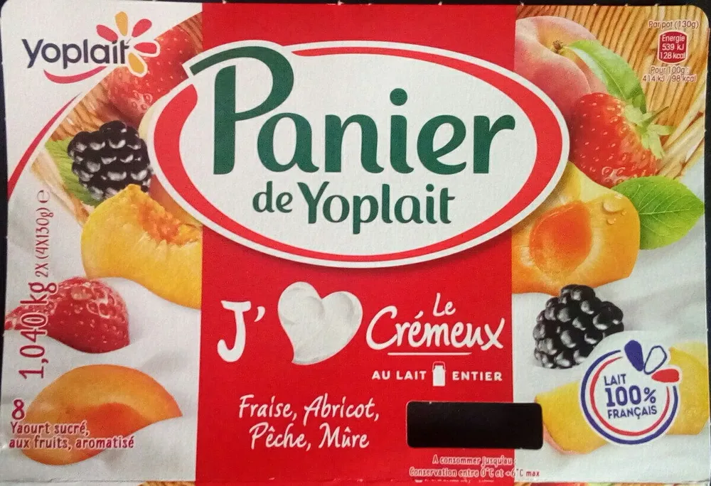 Yaourt sucré, aux fruits, aromatisé