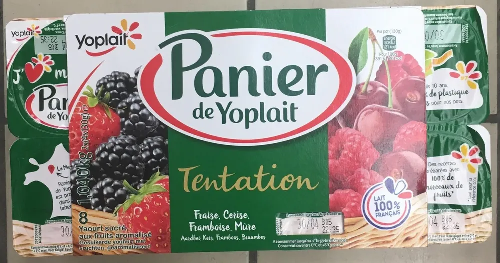 Yaourt sucré, aux fruits aromatisé