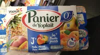 Panier de Yoplait 0% les Fruits jaunes Pêche, Abricot, Poire, Ananas