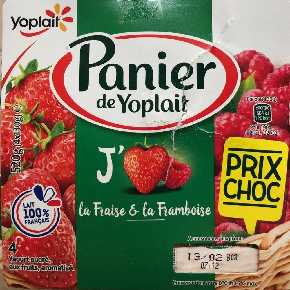 Yaourt fraise et framboise