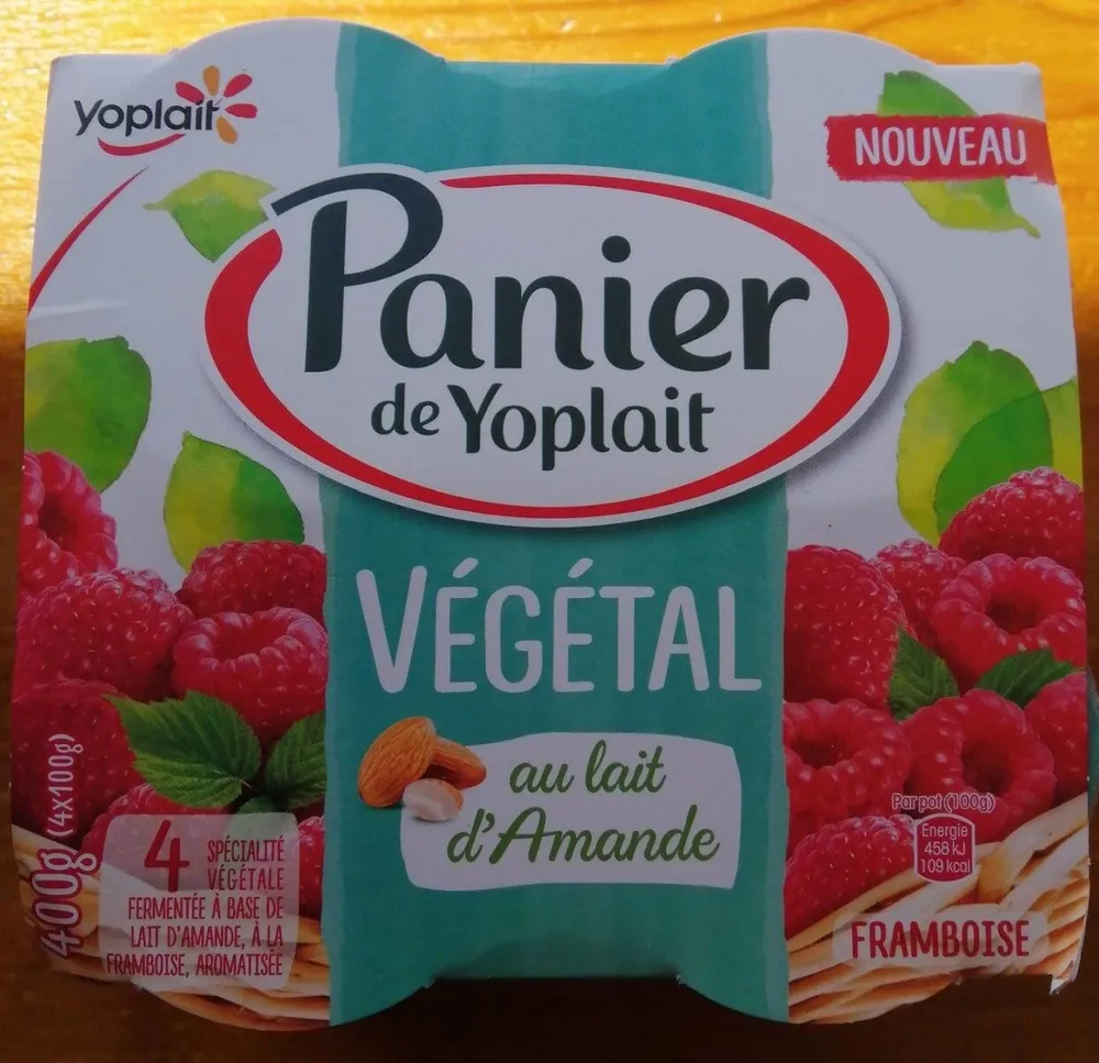 Spécialité végétale fermentée à base de lait d'amande, à la Framboise, aromatisée