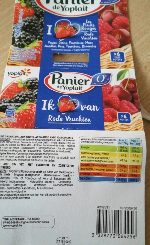 Panier de Yoplait