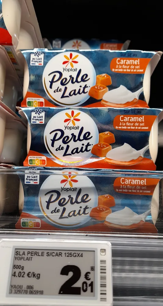 Perle de lait sur lit au Caramel à la fleur de sel x4