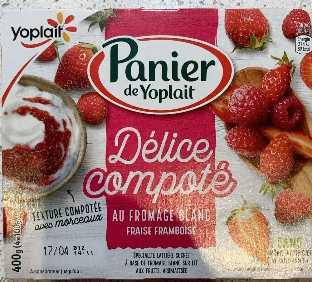 Panier de yoplait délice compoté