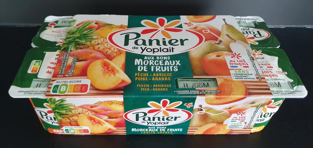 Panier de Yoplait - Aux bons morceaux de fruits - Fruits jaunes