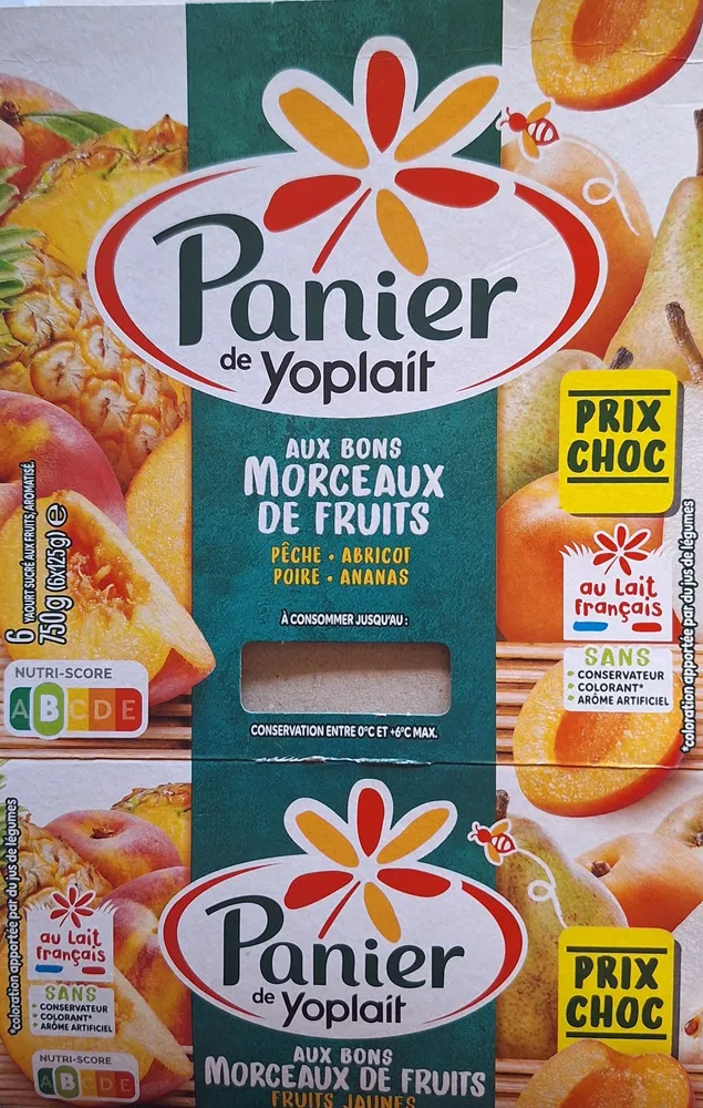 Aux bons morceaux de fruits pêche, abricot, poire, ananas 6 x 125 g
