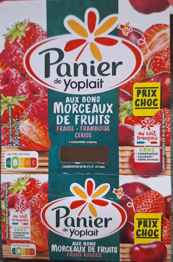 Aux bons morceaux fraise framboise cerise 6 x 125 g