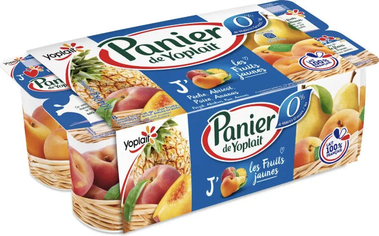 Yaourt 0% pêche abricot poire ananas