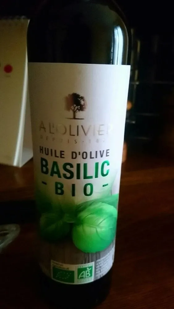 Huile d'olive basilic bio
