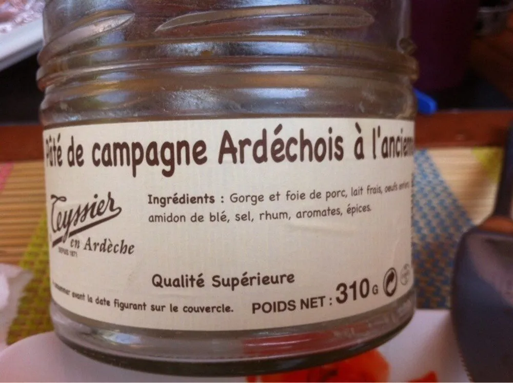 Pate de campagne Ardechois a l'ancienne TEYSSIER