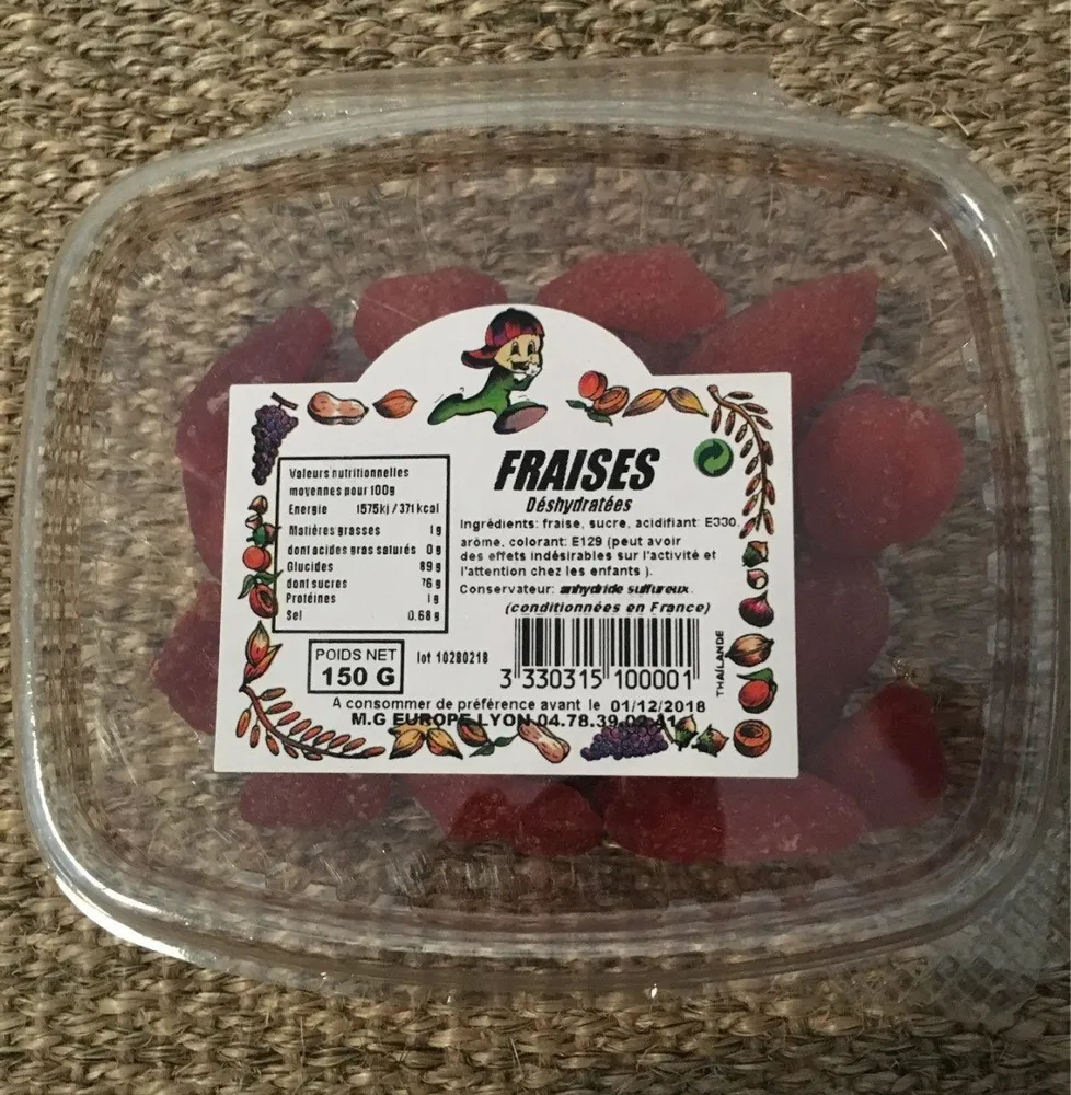 Fraises deshydratees