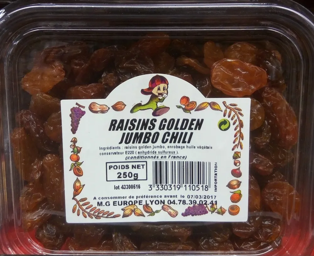Raisins Golden Jumbo Chili