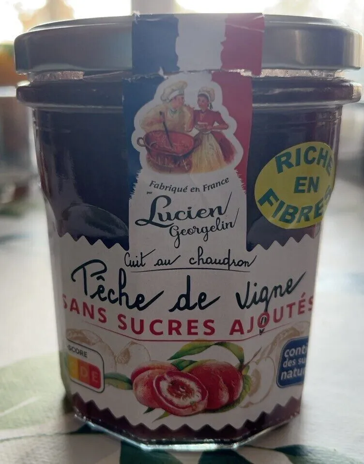 Confiture pêche de vigne sans sucres ajoutés