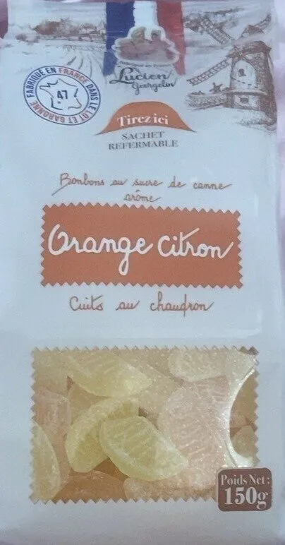 Bonbons au sucre de canne Orange citron