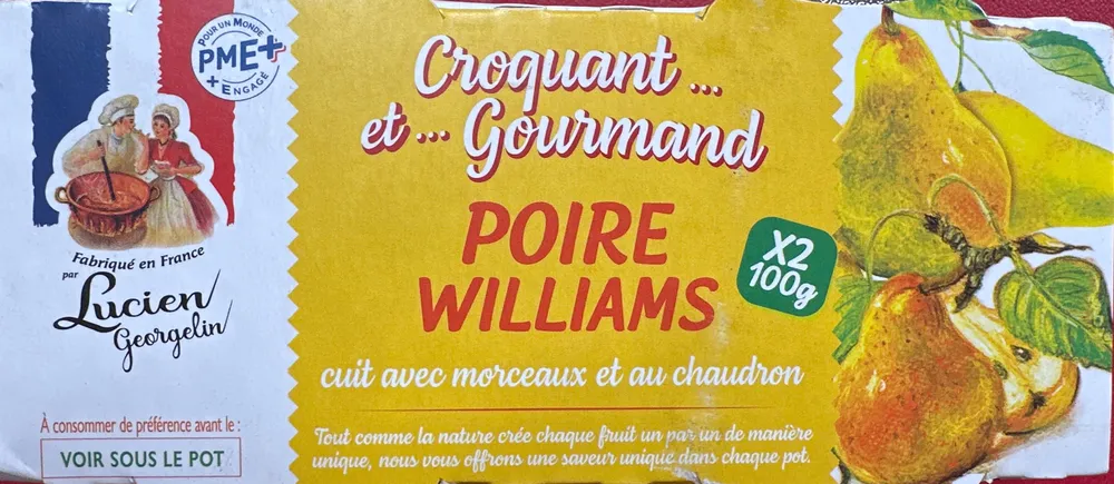 Croquant et gourmand Poire Williams