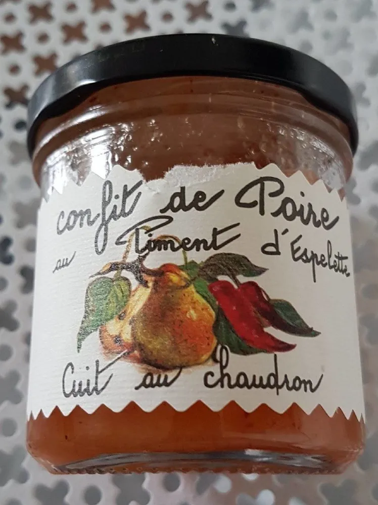 Confit de poire aux piments d'Espelette