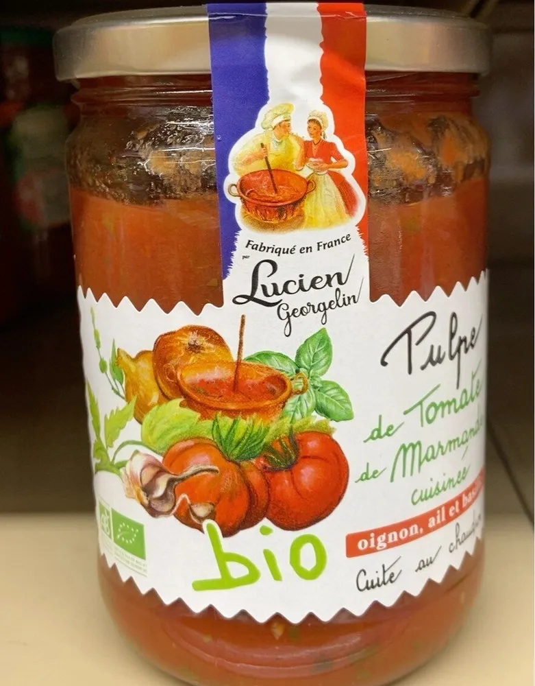 Pulpe de tomate cuisinee oignon ail et basilic