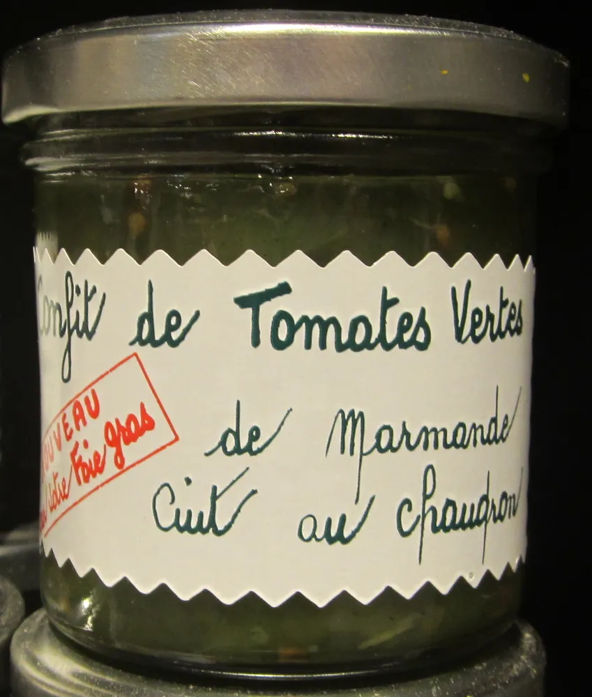 Confit de tomates vertes de marmande cuit au chaudron
