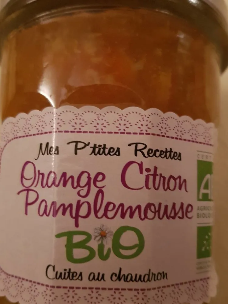 Confiture Orange Citron Pamplemousse Bio