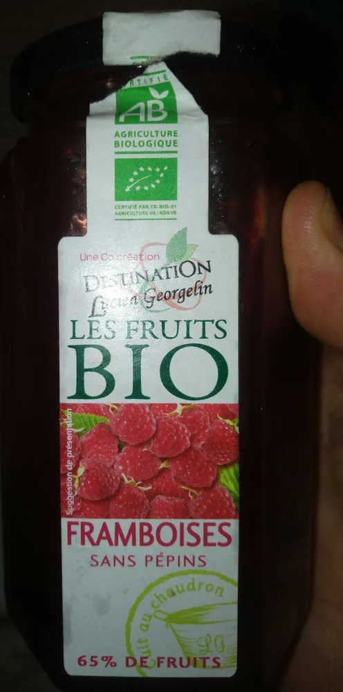 Confiture framboises sans pépins