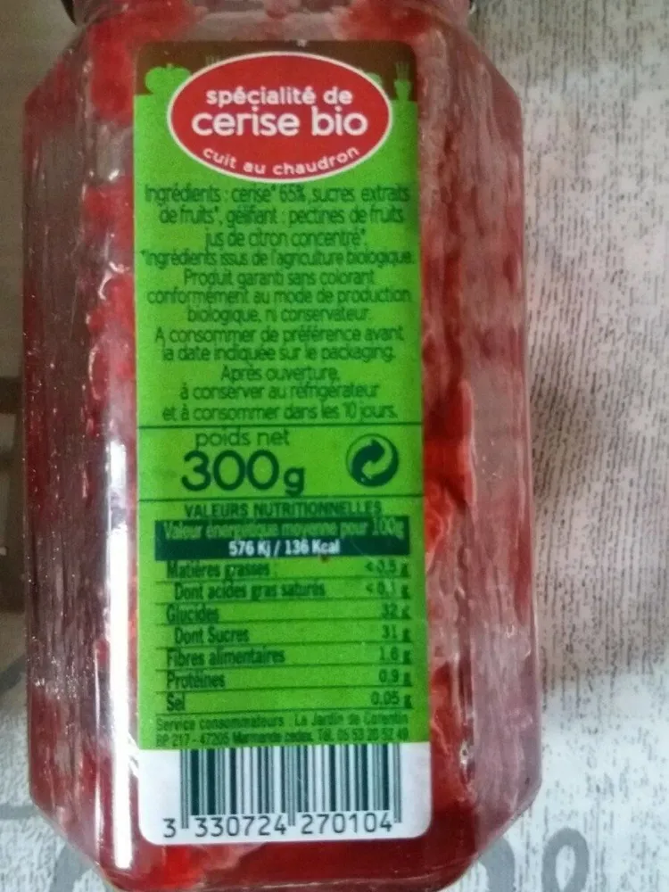 Spécialité de cerise bio