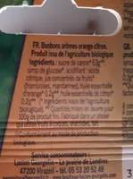 Bonbons arômes orange citron