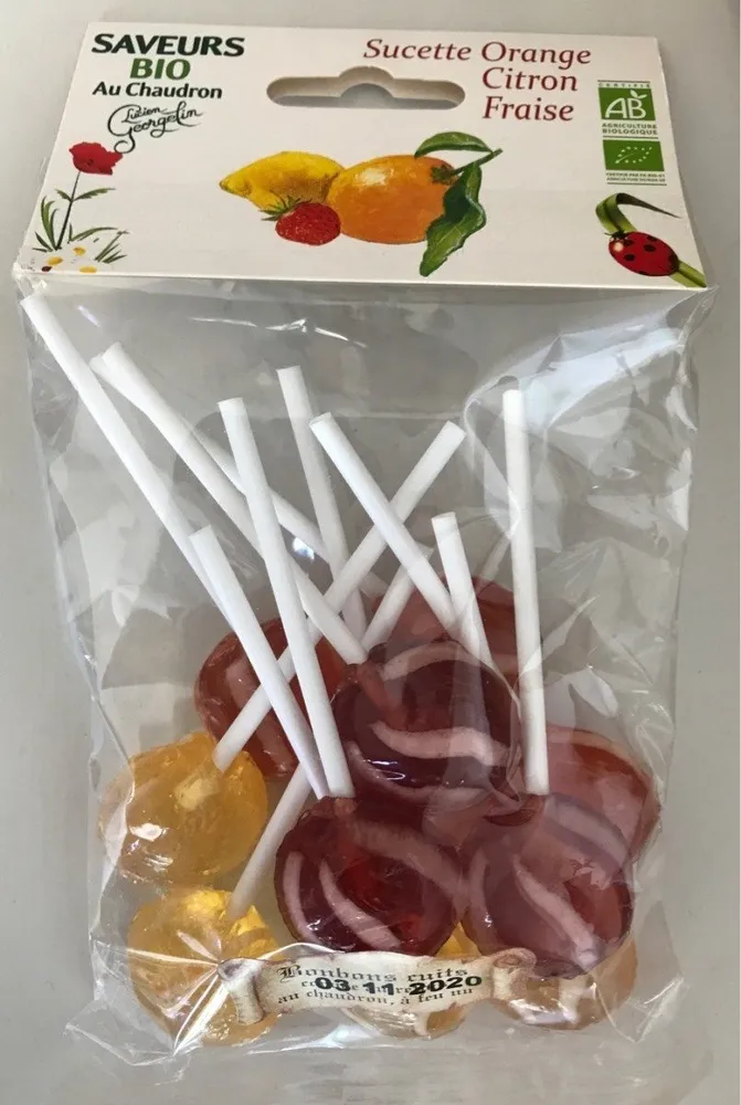 Sucette Orange Citron Fraise