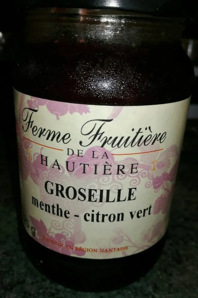 Confiture groseille menthe citron vert