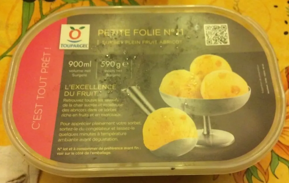Sorbet plein fruit abricot
