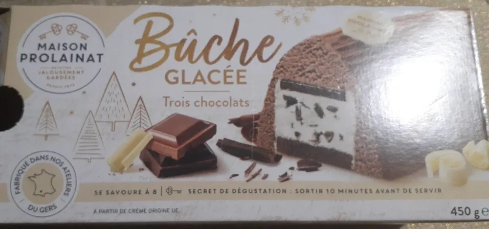 Bûche glacée trois chocolats