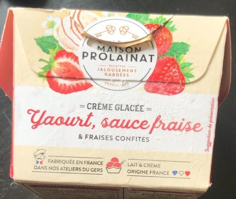 Creme glace yaourt sauce fraise