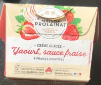 Creme glace yaourt sauce fraise