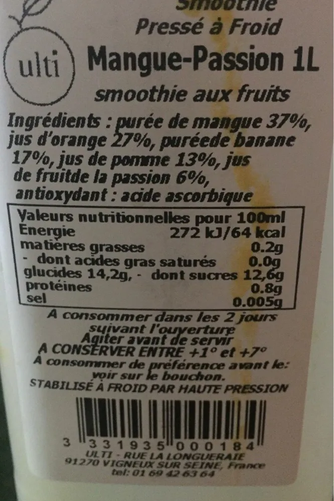 Smoothie aux fruits