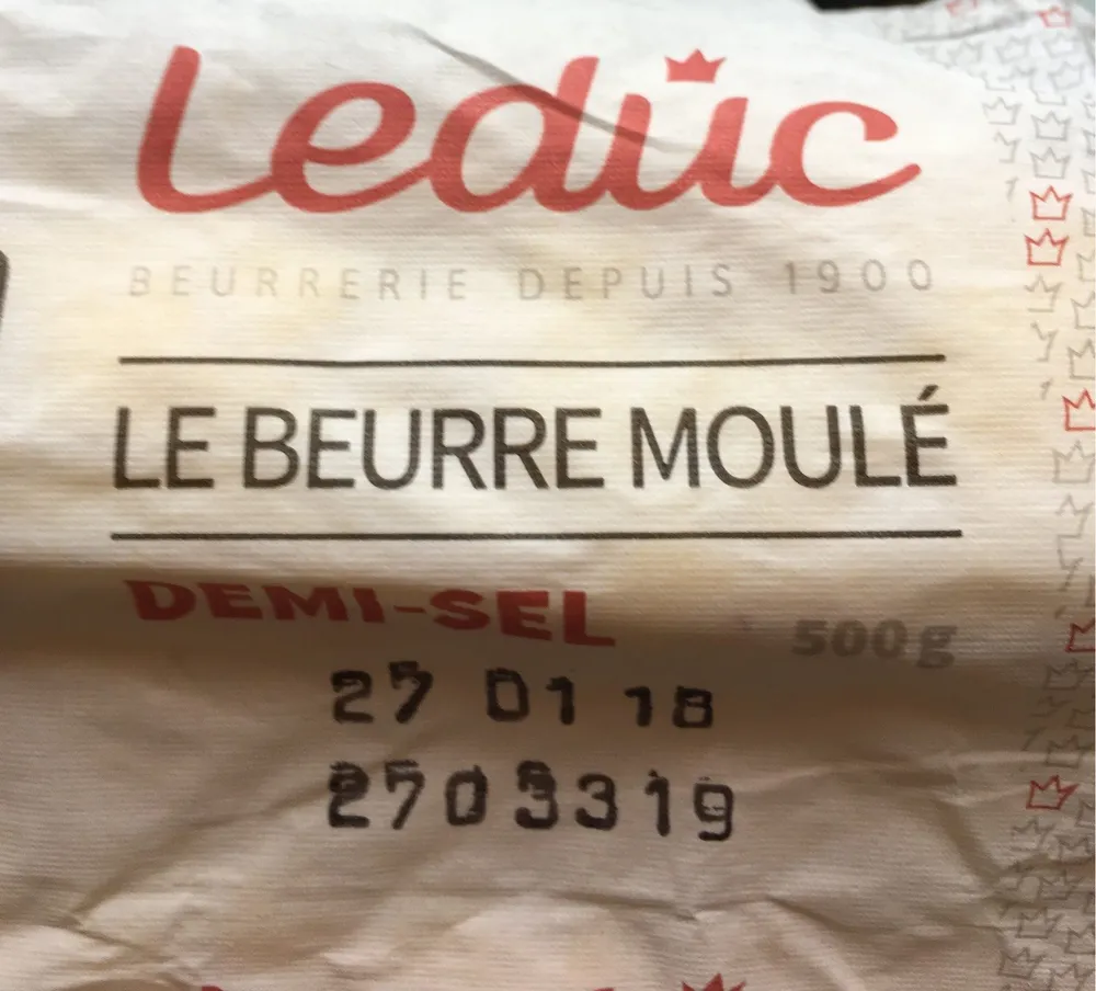 Beurre moulé demi-sel