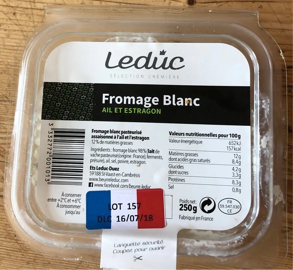Fromage blanc ail et estragon