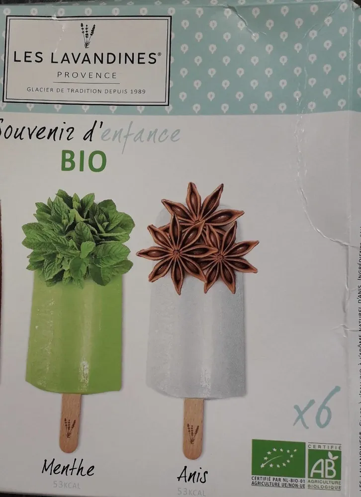 Glace à L'eau arôme naturel cola anis menthe