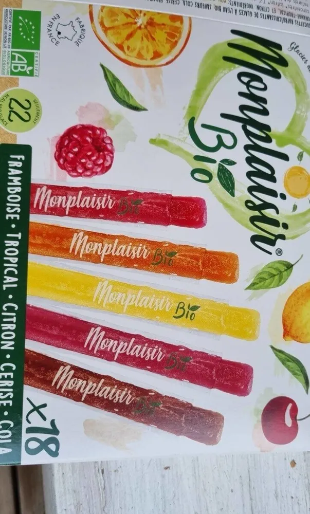 Sucettes rafraîchissantes de glace à l'eau  bio