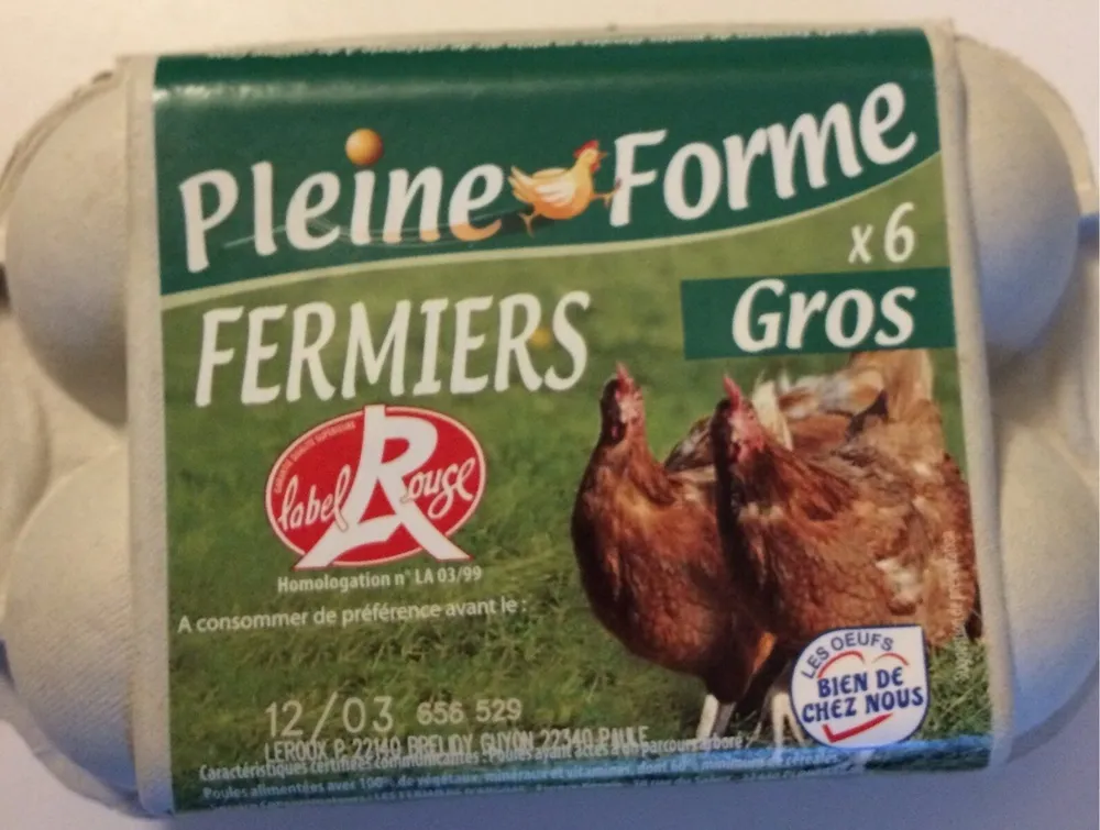6 œufs fermiers label rouge