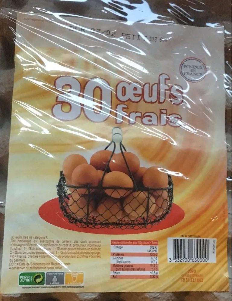 30 Oeufs frais