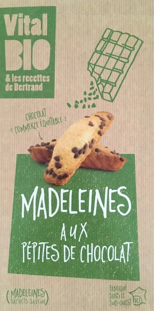 Madeleines Bio aux Pépites de Chocolat