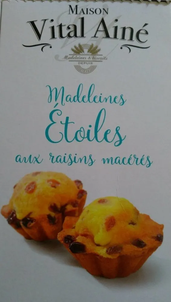 Madeleines Etoiles aux raisins macérés