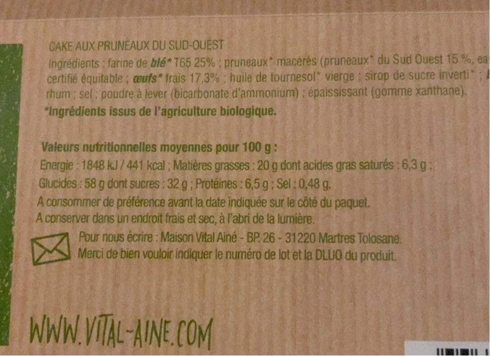Cake pruneaux