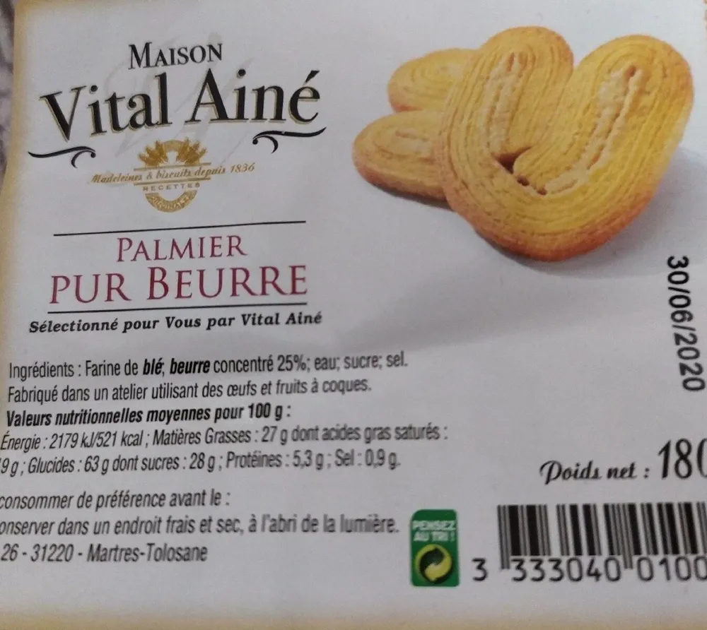Palmier pur beurre