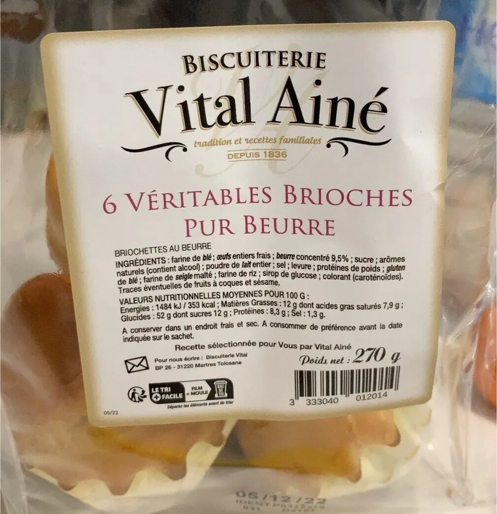 6 véritables brioches pur beurre