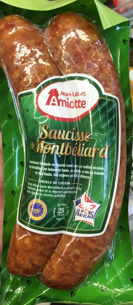 Saucisse de Montbéliard IGP VPF à cuire 2x150g