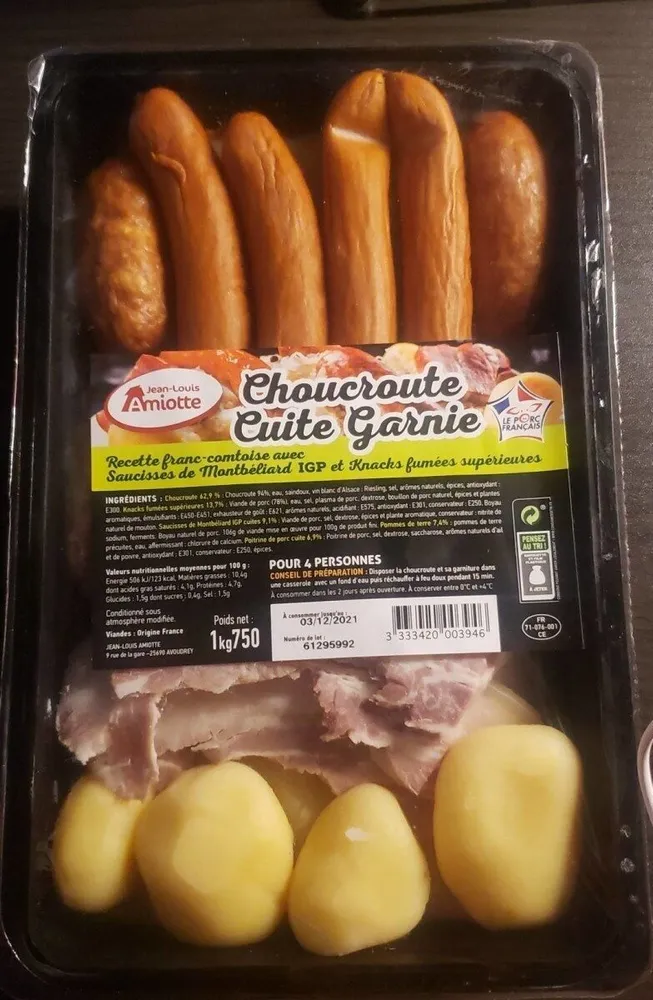 Choucroute cuite garnie