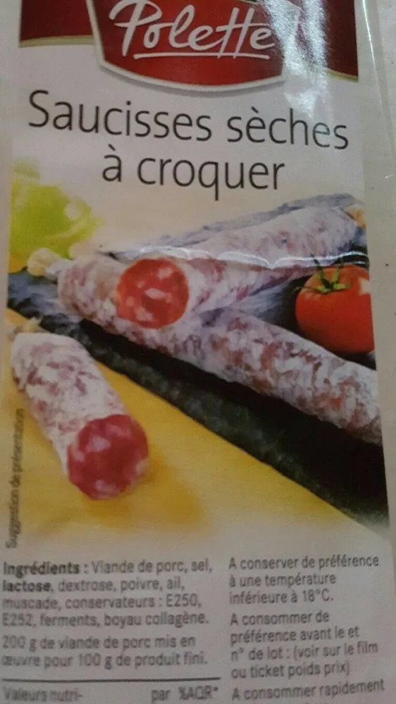 Saucisses sèches à croquer